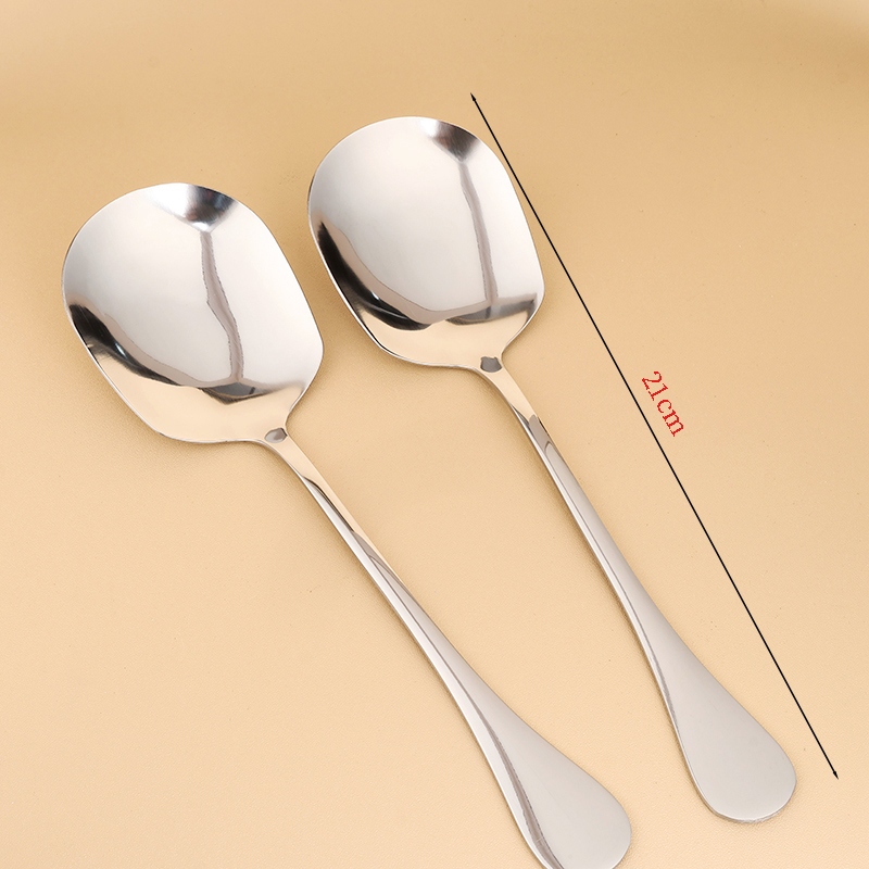 Cuchara de Cabeza Cuadrada Con Mango Liso Grueso (500) 2
