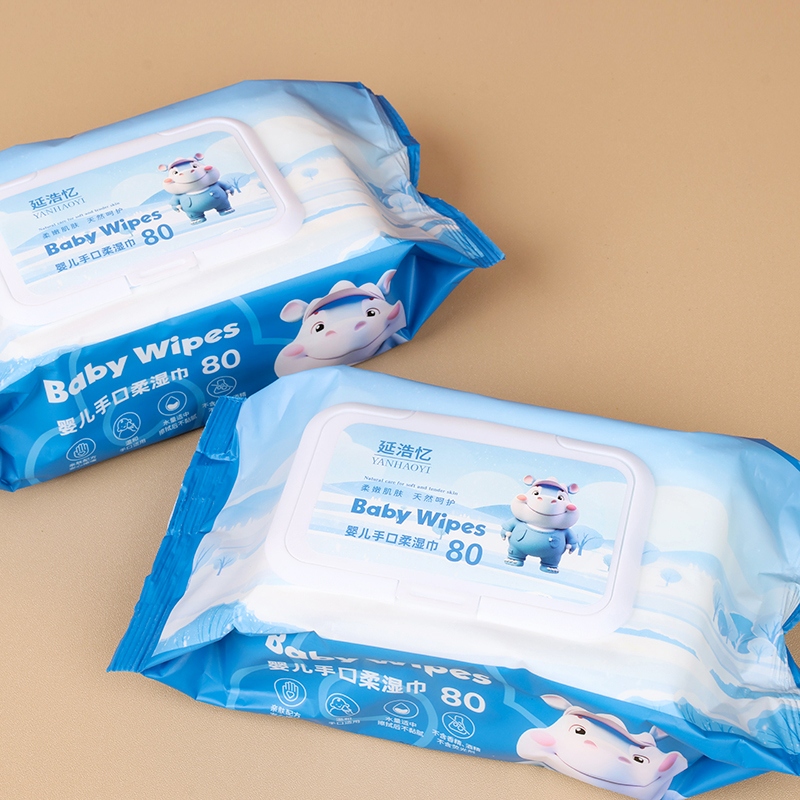 Yan Hao Yi 0040 Bolsa Azul Bebé Mano Suave Toallitas Húmedas
