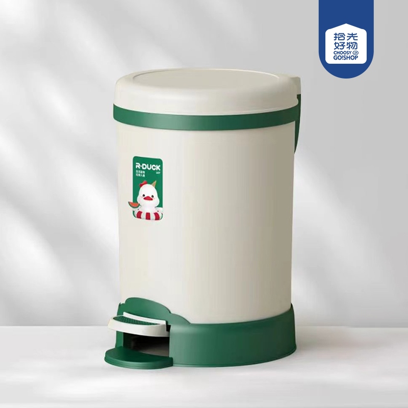 Qi Red Duck -534 Round Slow Down Sanitary Trash Large