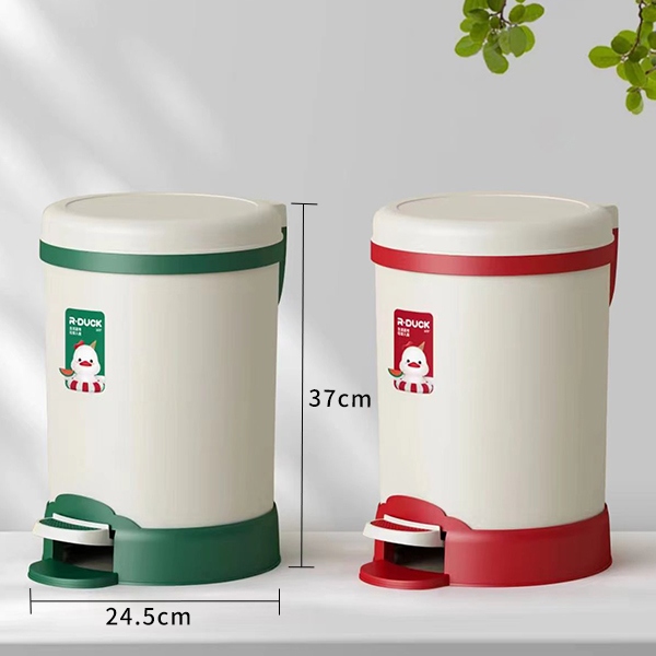 Qi Red Duck -534 Round Slow Down Sanitary Trash Large 3