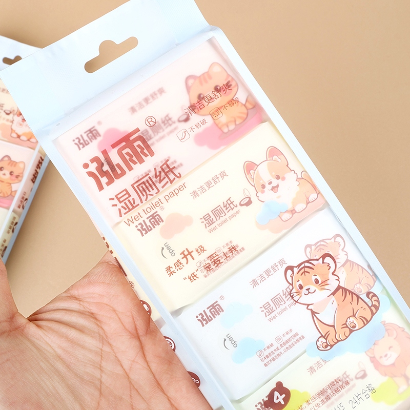 Hongyu 4 Pack Mini Papel Higiénico Húmedo 3