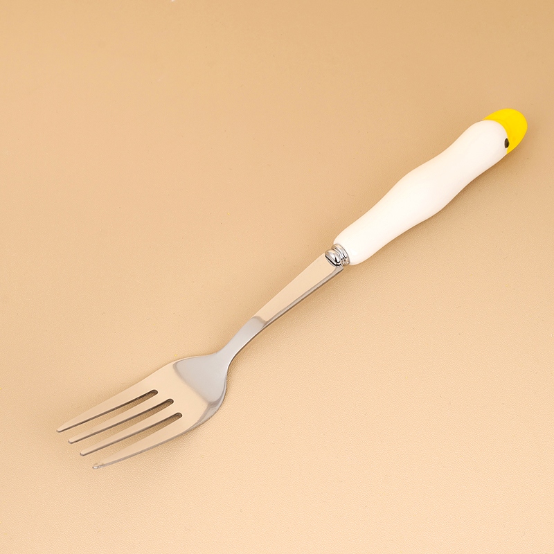 HSA-3 White Duck Ceramic Handle No. 2 Fork 3