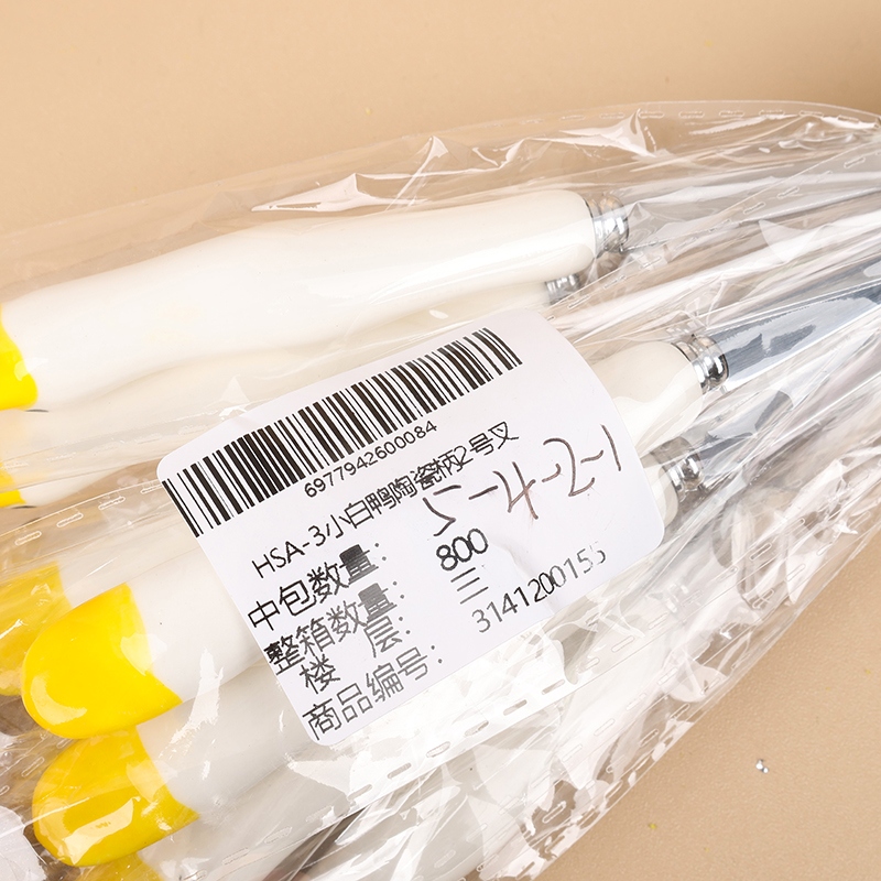 HSA-3 White Duck Ceramic Handle No. 2 Fork 4