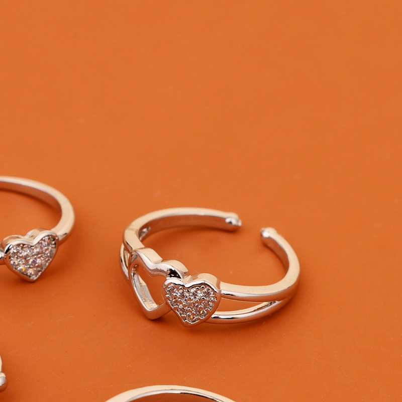 Anillo de Forma de Amor de Diamante Completo 3