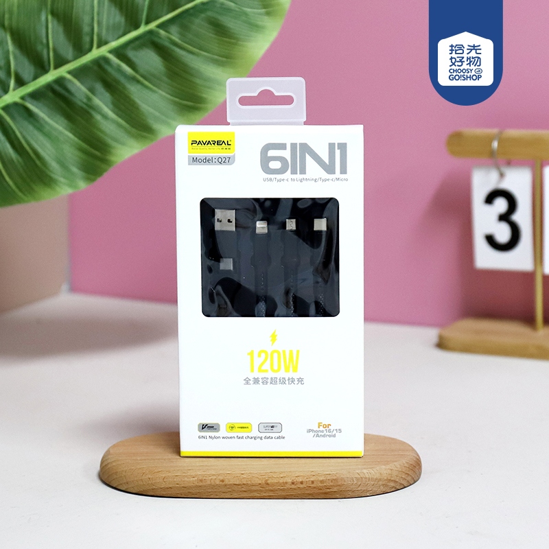 Q27 Seis En una Línea de Datos de Carga Super Rápida Totalmente Compatible Con 120W