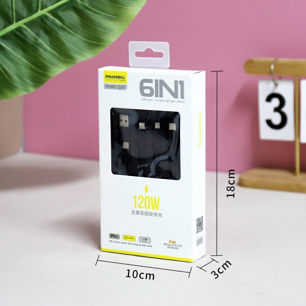 Q27 Seis En una Línea de Datos de Carga Super Rápida Totalmente Compatible Con 120W 3