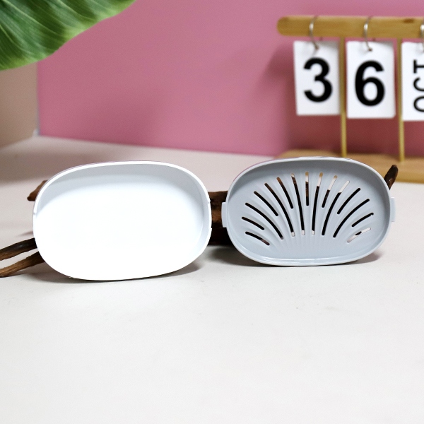 YZ-6606 Caja de Jabón de Dos Colores de Moda (Blanco de Hollín) 4
