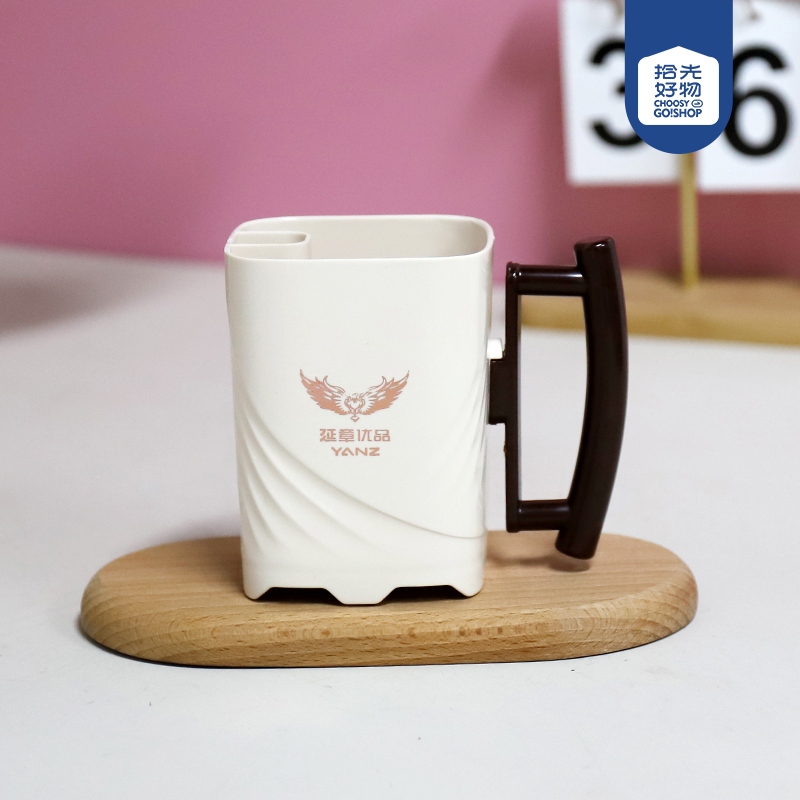 YZ-6607 Taza Multiusos de Lavado Bucal de Dos Colores (Blanco Hollín)
