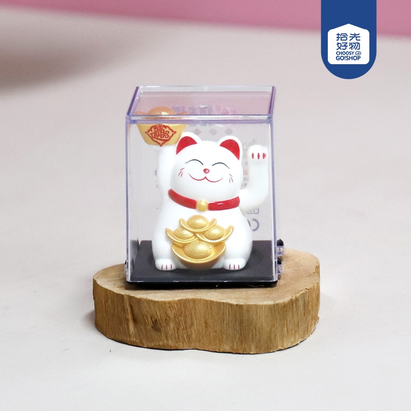 23101C-2 Pulgadas Solar Feng Shui Gato Ornamentos (Blanco) 2
