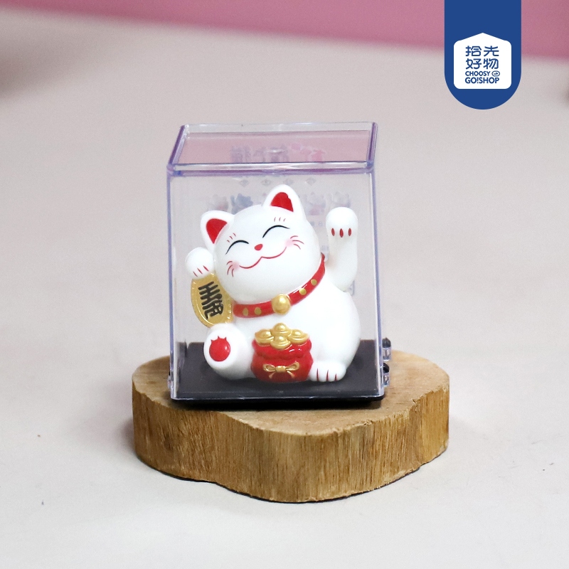 23065C-2 Pulgadas Solar Feng Shui Gato Ornamentos (Blanco) 2