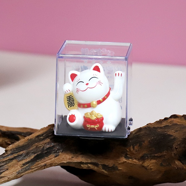 23065C-2 Pulgadas Solar Feng Shui Gato Ornamentos (Blanco) 4