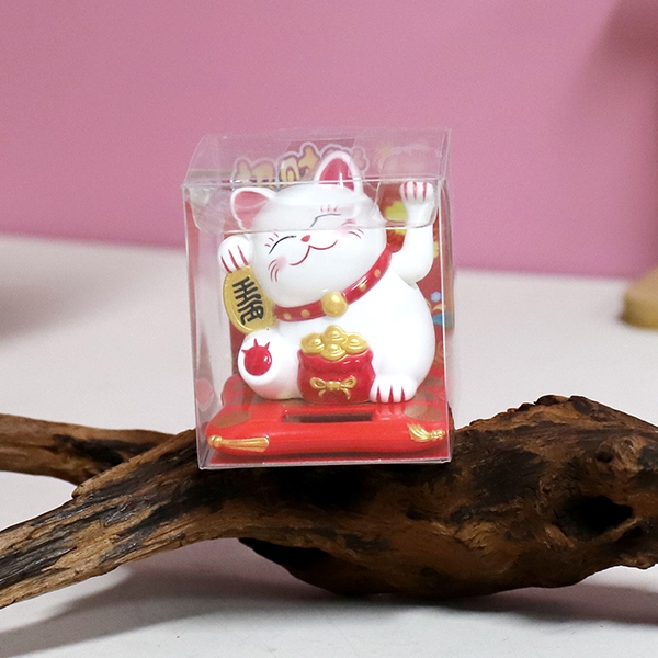 23001-1-2.5 Pulgadas Solar Feng Shui Gato Ornamentos (Blanco) 4