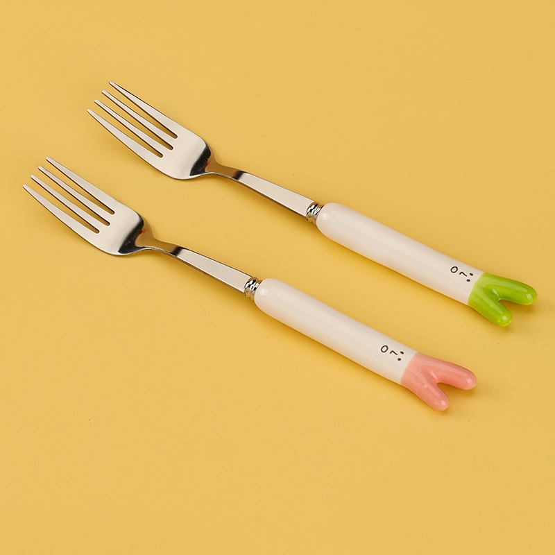 HSA-9 Scallion Cerámica Mango No. 2 Tenedor 2
