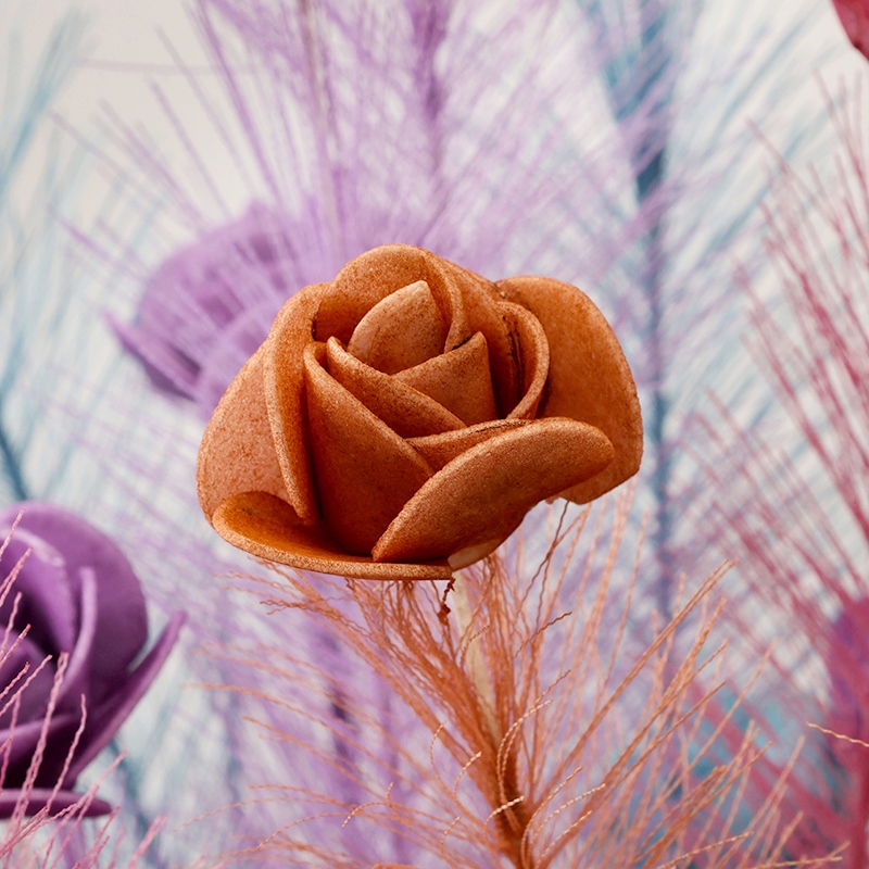708 Rosa Flor de Simulación de Plumas (Color Aleatorio) 3