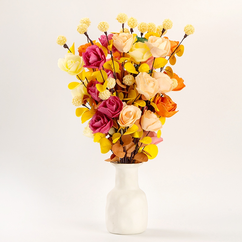 100 Flores de Simulación de Bolas de Rosa (Color Aleatorio) 2