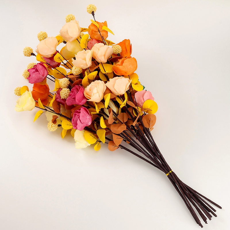 100 Flores de Simulación de Bolas de Rosa (Color Aleatorio) 5