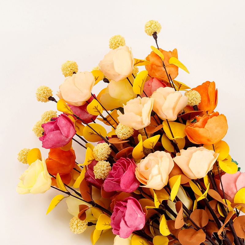 100 Flores de Simulación de Bolas de Rosa (Color Aleatorio) 6