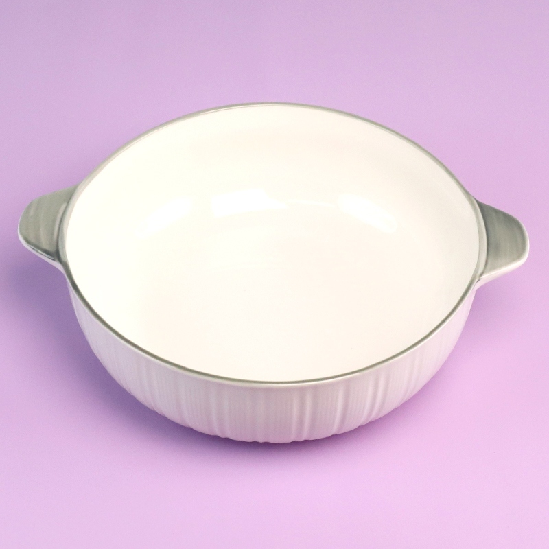 10.5 Pulgadas Doble Oreja Sopa Olla (Pequeña Familia Huella Leche Blanca)