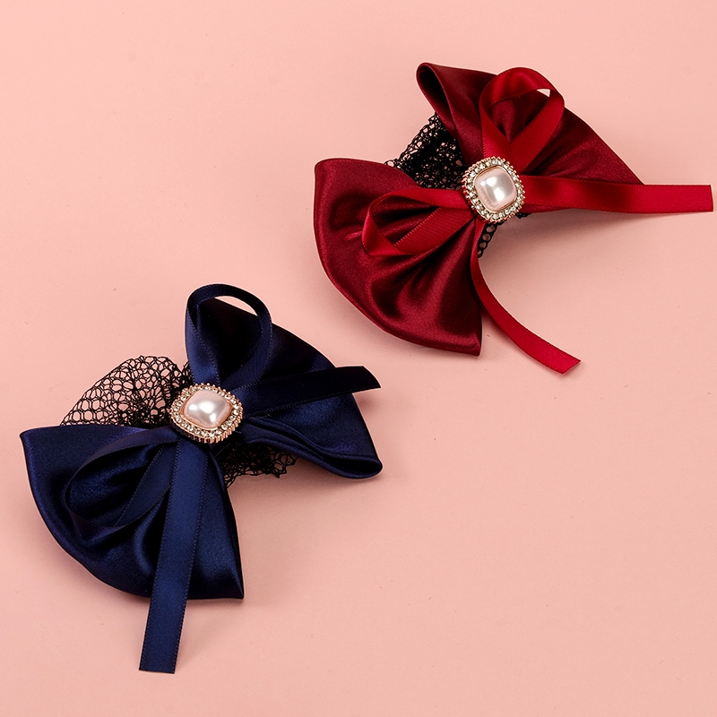 B87 Pearl Bow Hair Net 4