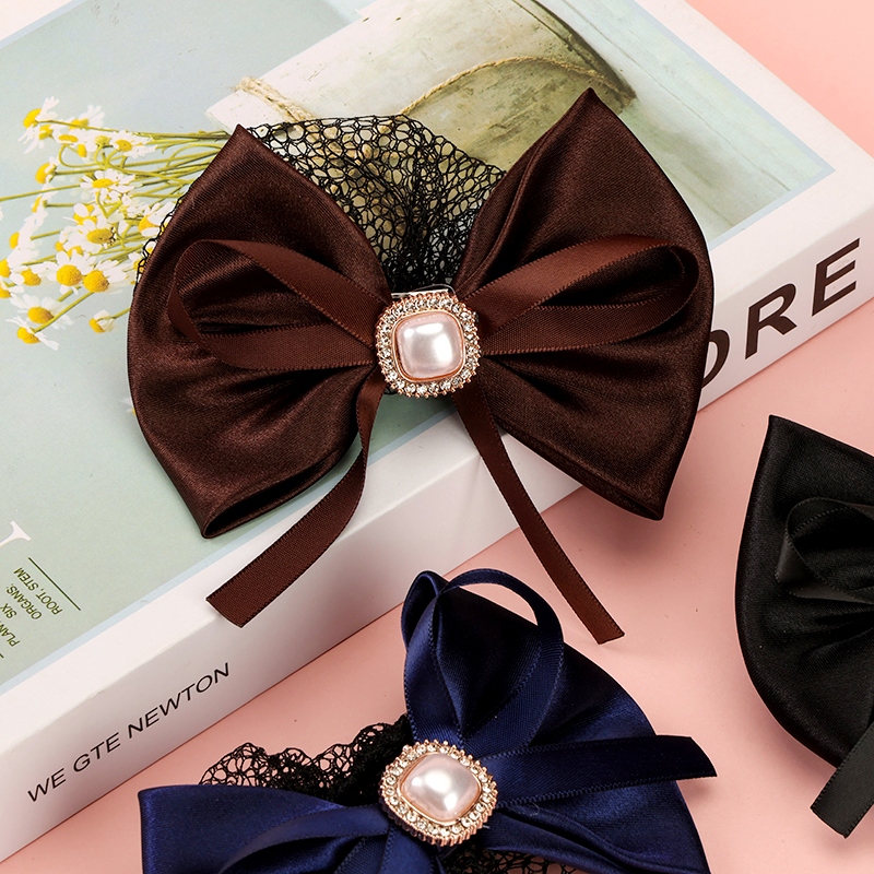 B87 Pearl Bow Hair Net 5