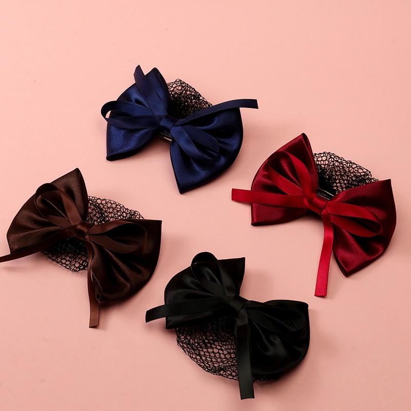 B86 Ribbon Bow Hair Net 2