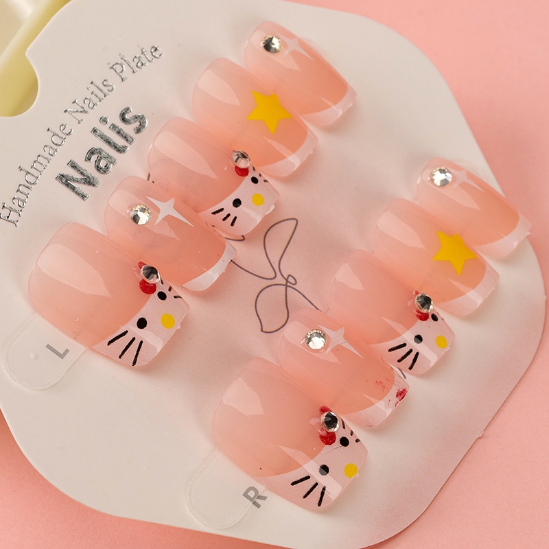Calf Youchuang-diamond Short Fake Nails 4