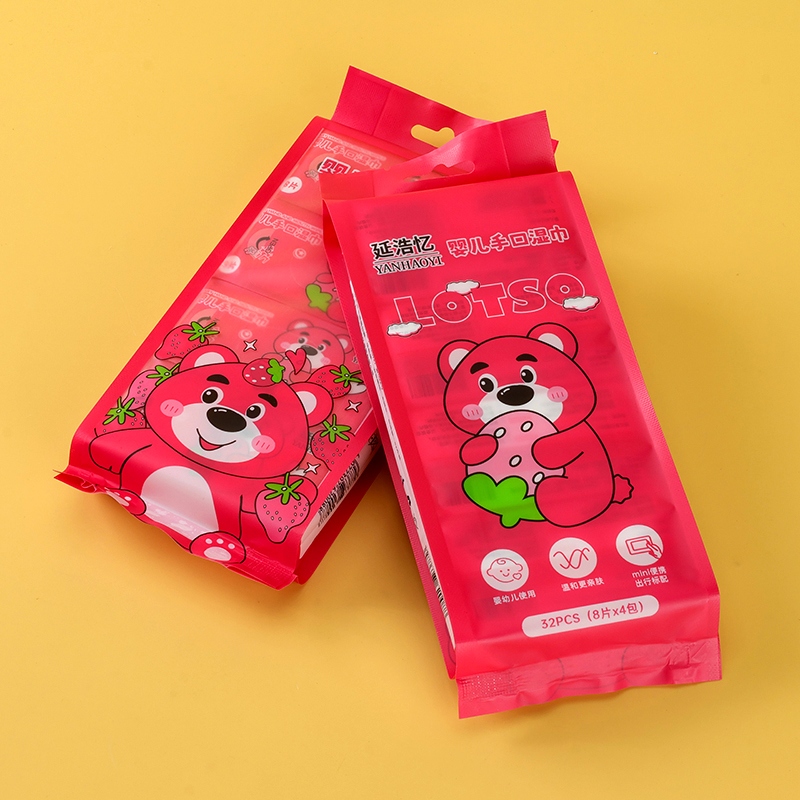 Yan Hao Yi 56563 Strawberry Bear Quadruple Wet Wipes (120) 4