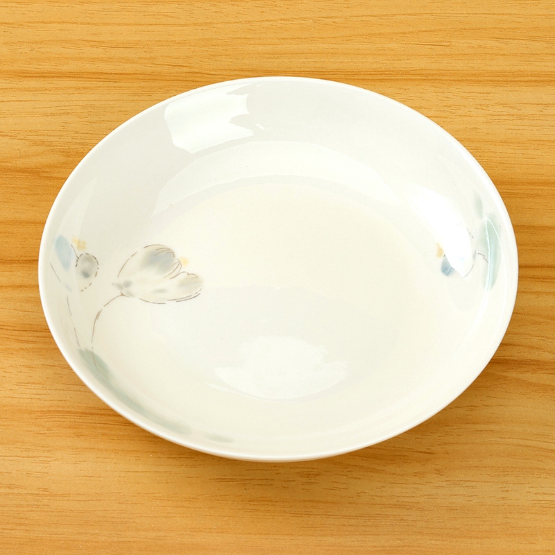 Nueva Porcelana de Hueso 7 Pulgadas Plato de Fruta (Loto de Tinta) 3