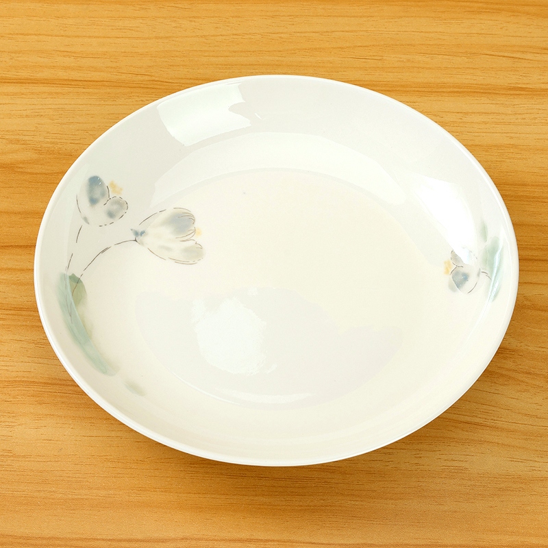 Nueva Porcelana de Hueso 8 Pulgadas Plato de Fruta (Loto de Tinta) 3