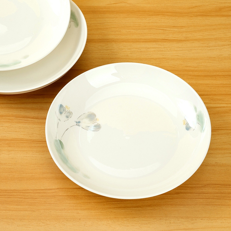 Nueva Porcelana de Hueso 8 Pulgadas Plato de Fruta (Loto de Tinta) 4