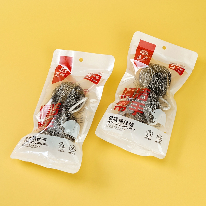 Quick Clean 3822 Goose Egg Steel Wire Ball Dos Pack 2