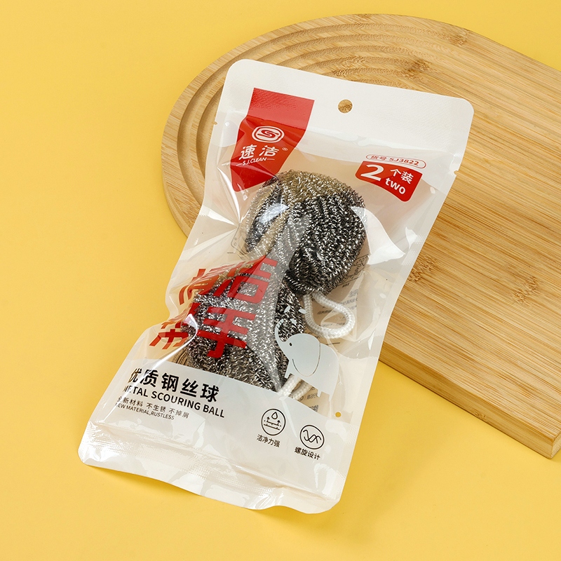 Quick Clean 3822 Goose Egg Steel Wire Ball Dos Pack 3