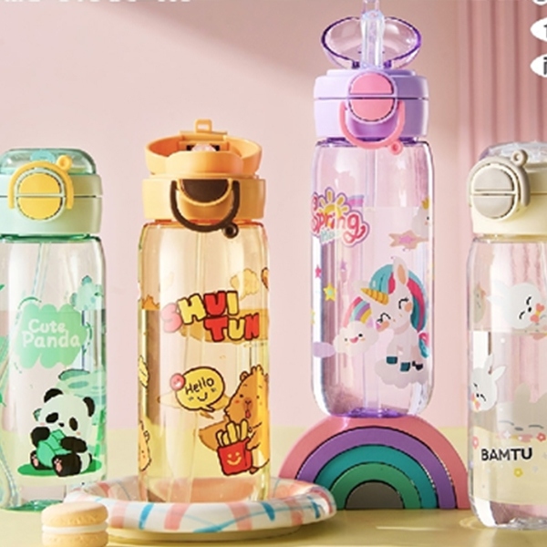 LF-2028 Caricatura Doble Bebida Taza de Plástico (600ml) 6