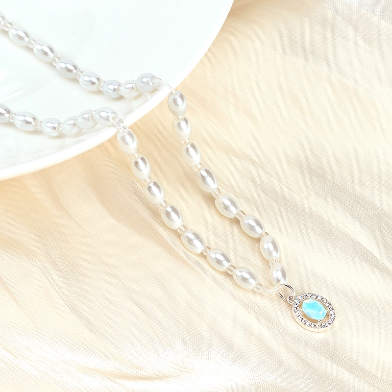 Perla Diamante Oval Zircon Collar 3