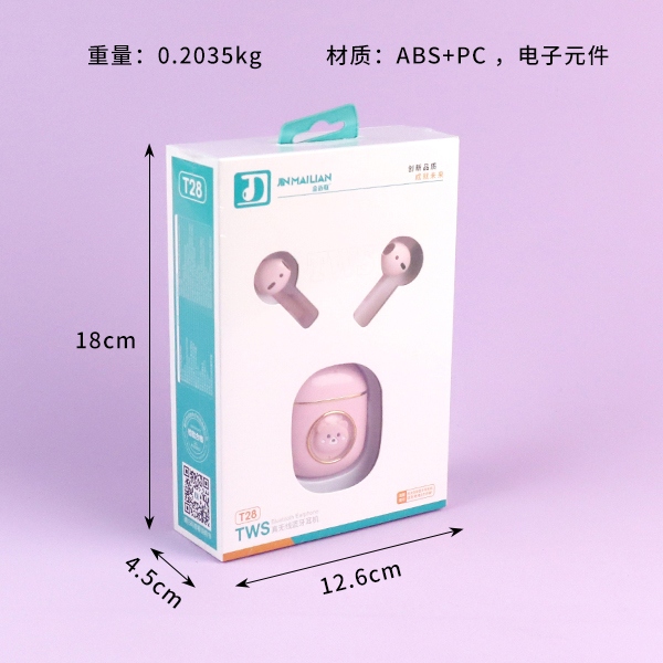 T28 Doll Inalámbrico Bluetooth Auricular (Color Mezclado) 3