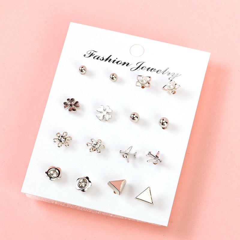 Pocket Styling Stud Pendiente Combinación (8 Pares) 3