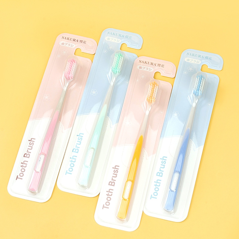 Cerezo Blossom Thin Soft Doble Capa Gingival Protección Cepillo de Dientes A- 665 3