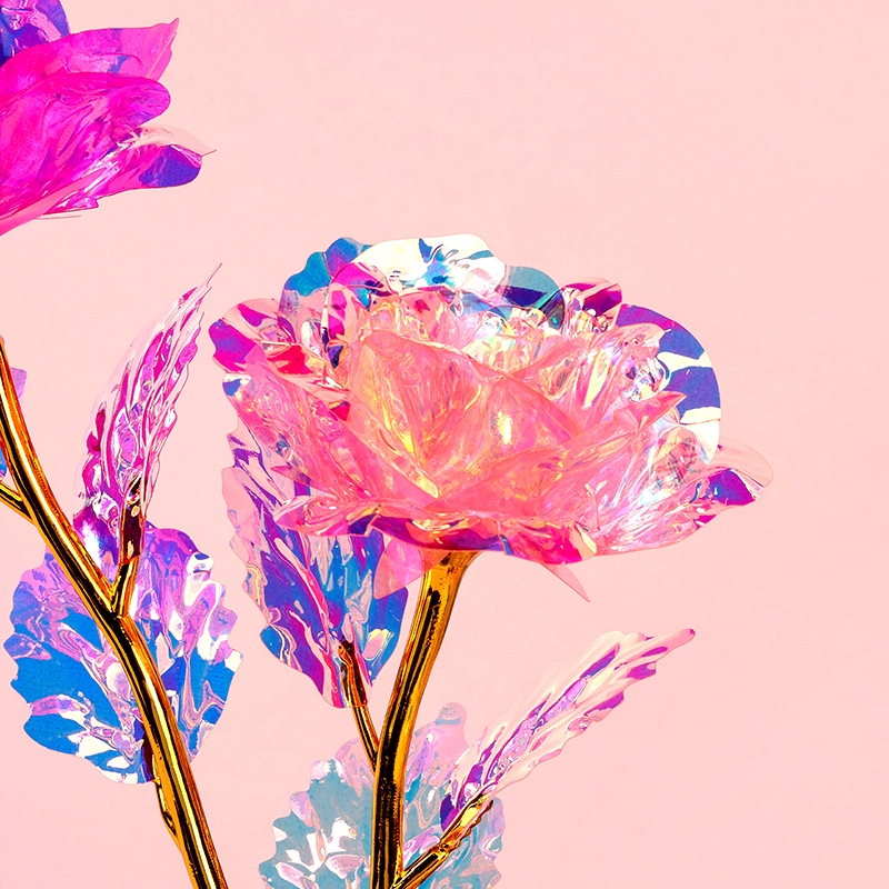Flores de Simulación de Oro En Caja de Oro Rosas de Oro 4