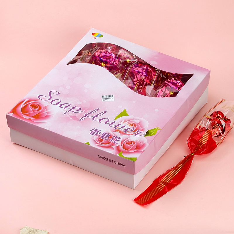 Flores de Simulación de Oro En Caja de Oro Rosas de Oro 5