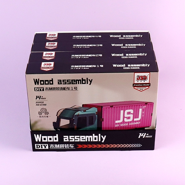 6796DIY Wooden Assembled Huili Container Truck 5