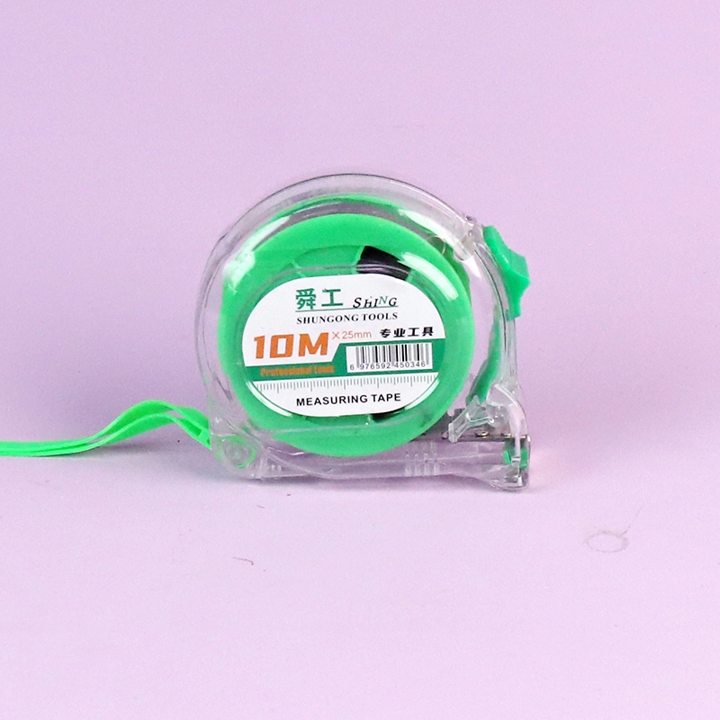 Medida de Cinta de Acero 10M × 25MM(10128 Verde Transparente)