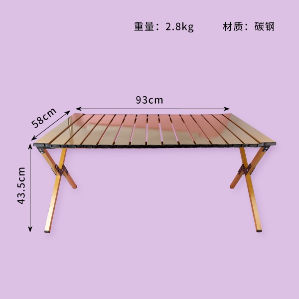 Mesa de la Pierna Cuadrada Plegable Exterior 93*58 (Color Aleatorio) 4