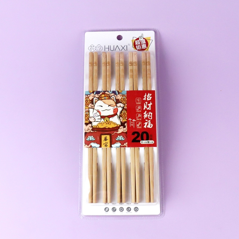 8512 Ricos Gato Bambú Chopsticks (20 Pares) 2