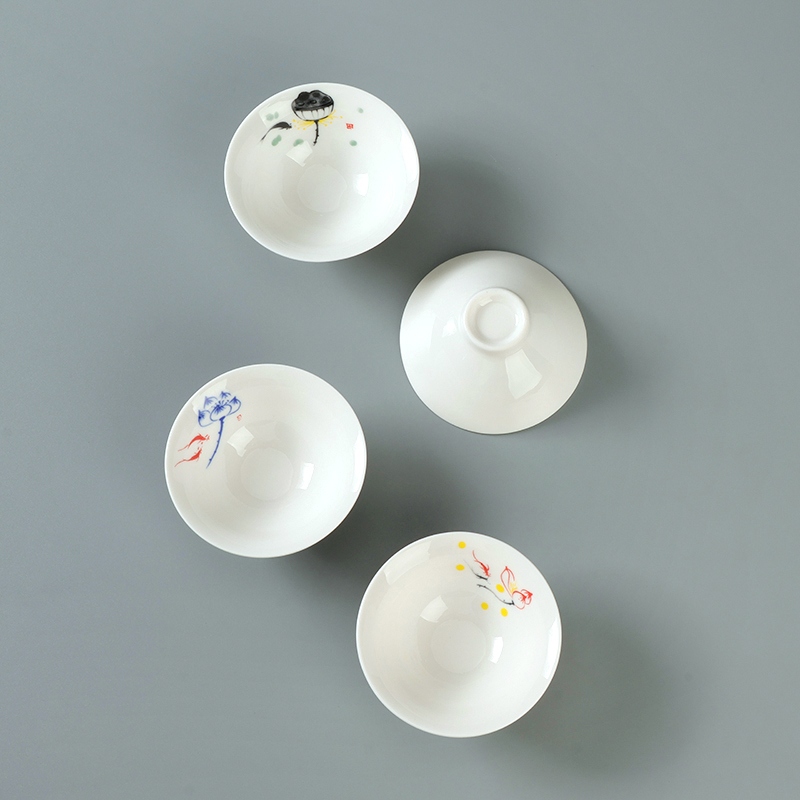 Jade Porcelana Estampada Taza de Cubo 4
