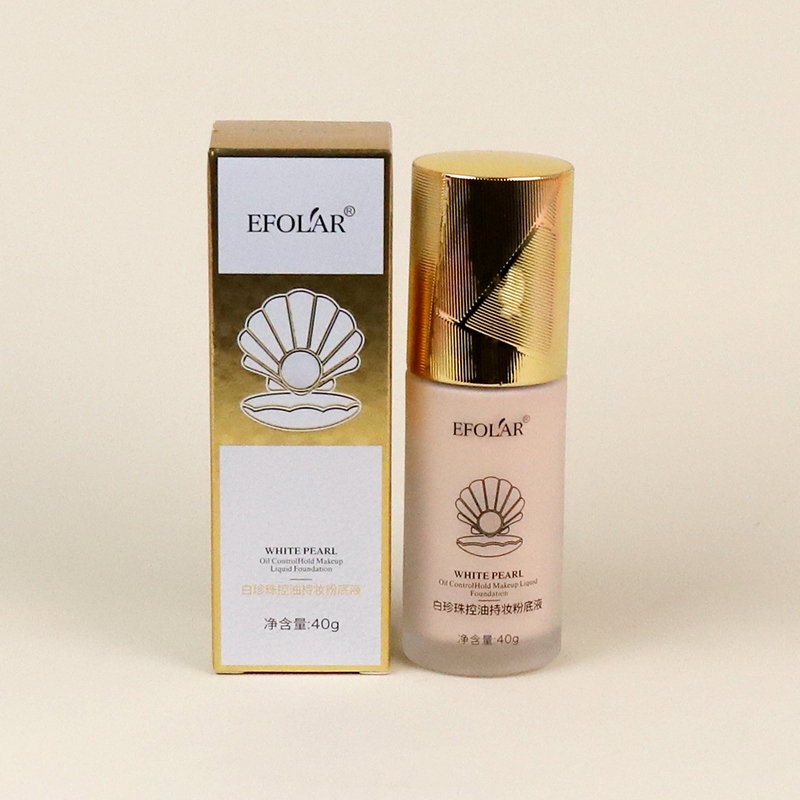 E0133 Blanco Perla Aceite Control Maquillaje Líquido Fundación (Color Natural) 2