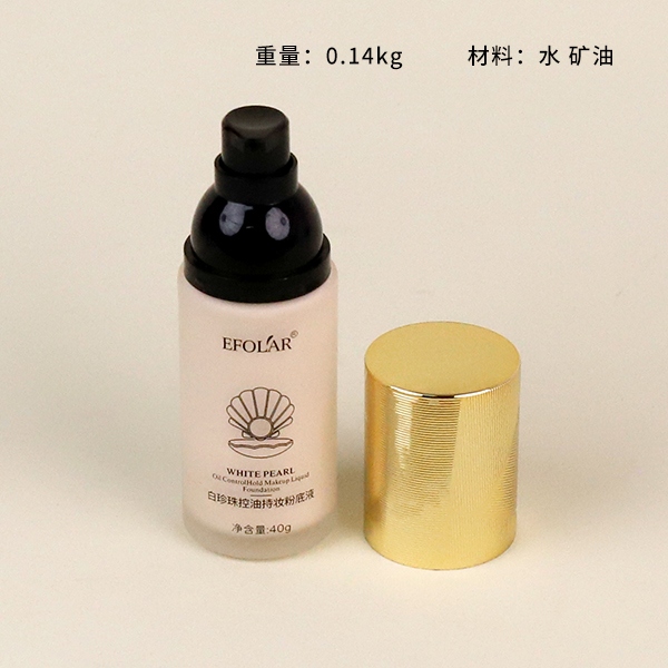 E0133 Blanco Perla Aceite Control Maquillaje Líquida Fundación (Blanco Vivo) 4