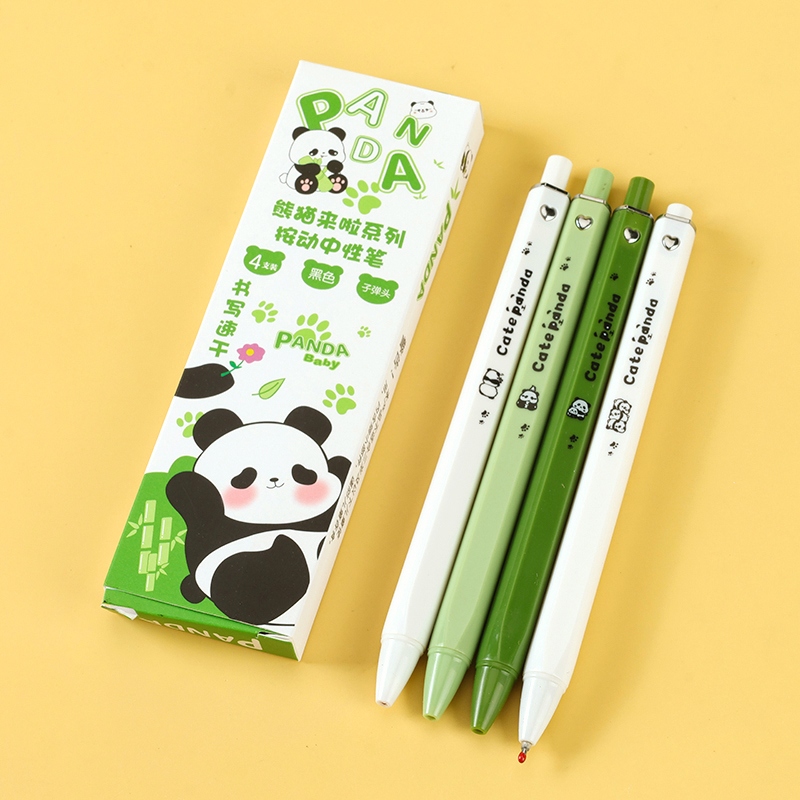 Panda Square Gel Pen Cuatro Pack 4
