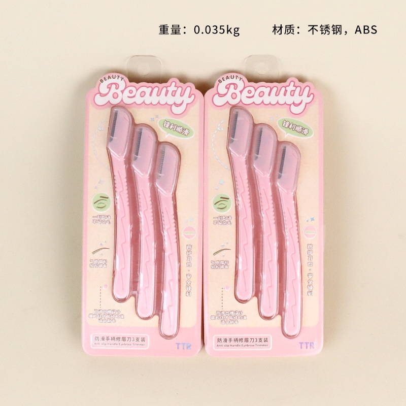 4021TTR Moe Cosmético Antideslizante de la Mano Ceja Cuchillo 3 Paquete 2