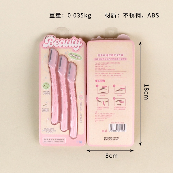 4021TTR Moe Cosmético Antideslizante de la Mano Ceja Cuchillo 3 Paquete 3