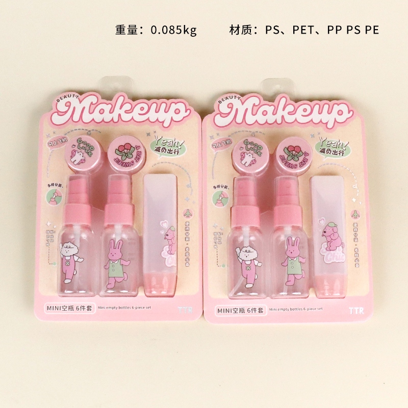 5721TTR Meng Maquillaje MINI Botella Vacía 6 Piezas
